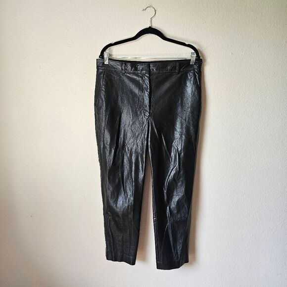 Babaton Black Leather Slacks Pants Size 14 - Picture 2 of 7